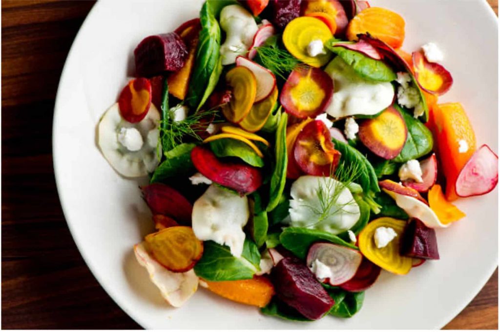 Recipes with Nadia Coetzee - Nutritionist - Root Your Health Perth - Fennel, apple, parsnip, beetroot and goats cheese salad