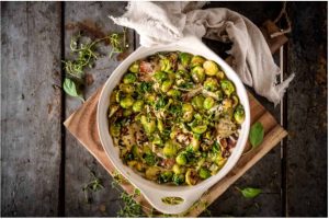 Recipes with Nadia Coetzee - Nutritionist - Root Your Health Perth Recipes with Nadia Coetzee - Nutritionist - Root Your Health Perth -Healthy Green Brussel Sprout, Kale and Crushed Barlotti Bean Salad